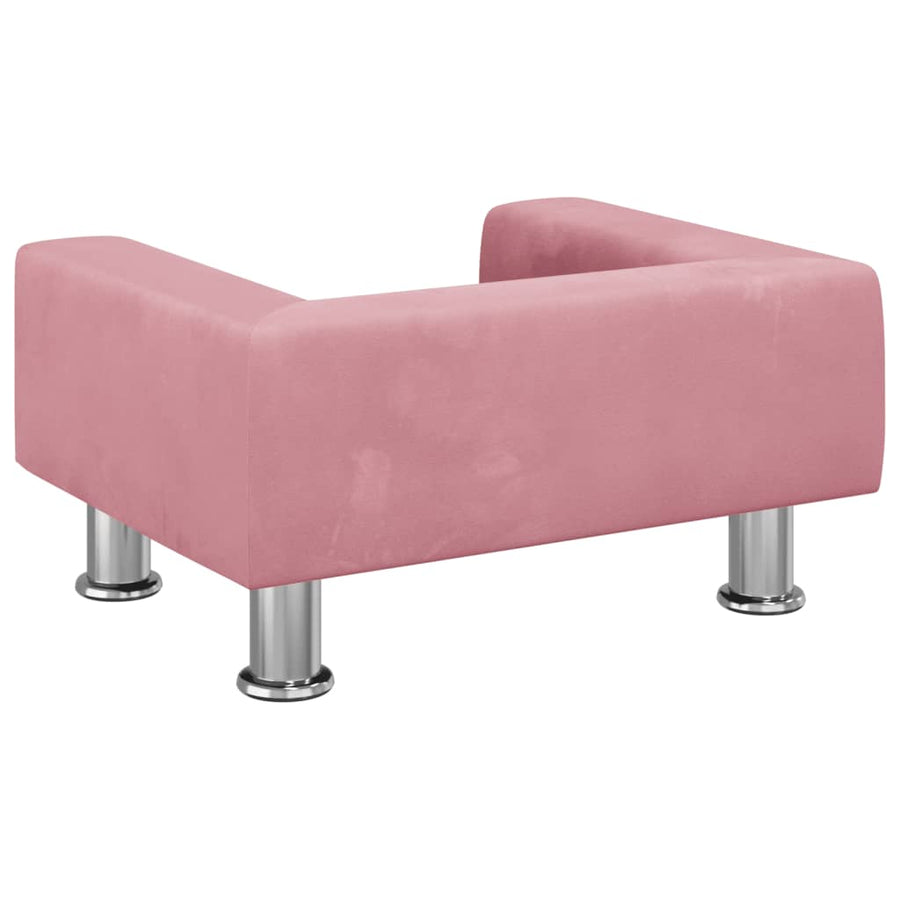 Kinderbank 50X40X26,5 Cm Fluweel Roze 50 x 40 x 26.5 cm