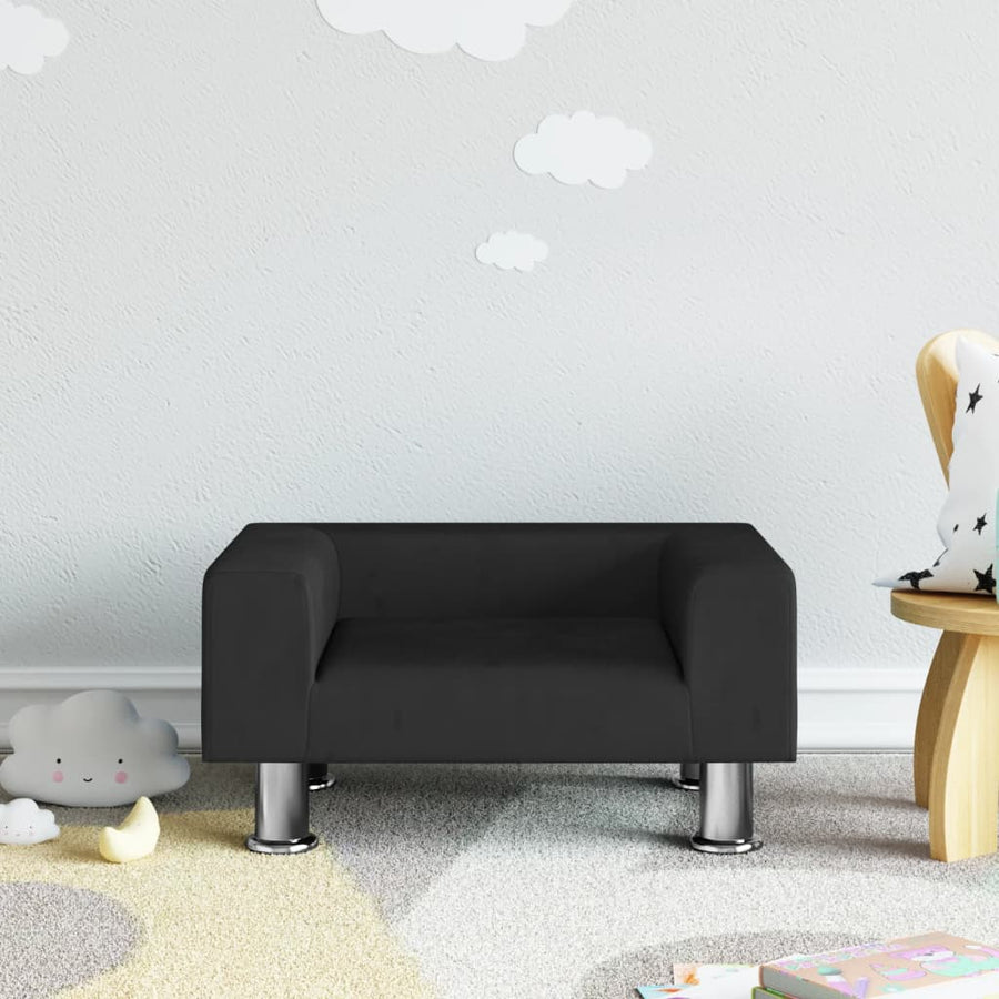 Kinderbank 50X40X26,5 Cm Fluweel Zwart
