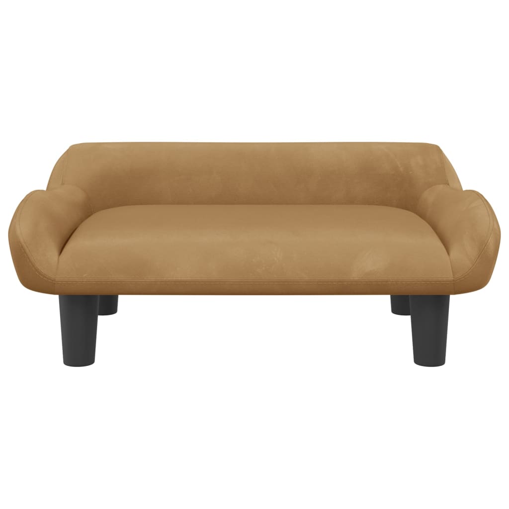 Kinderbank 70X40X24 Cm Fluweel Bruin