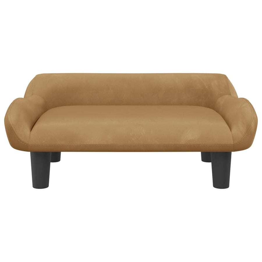 Kinderbank 70X40X24 Cm Fluweel Bruin