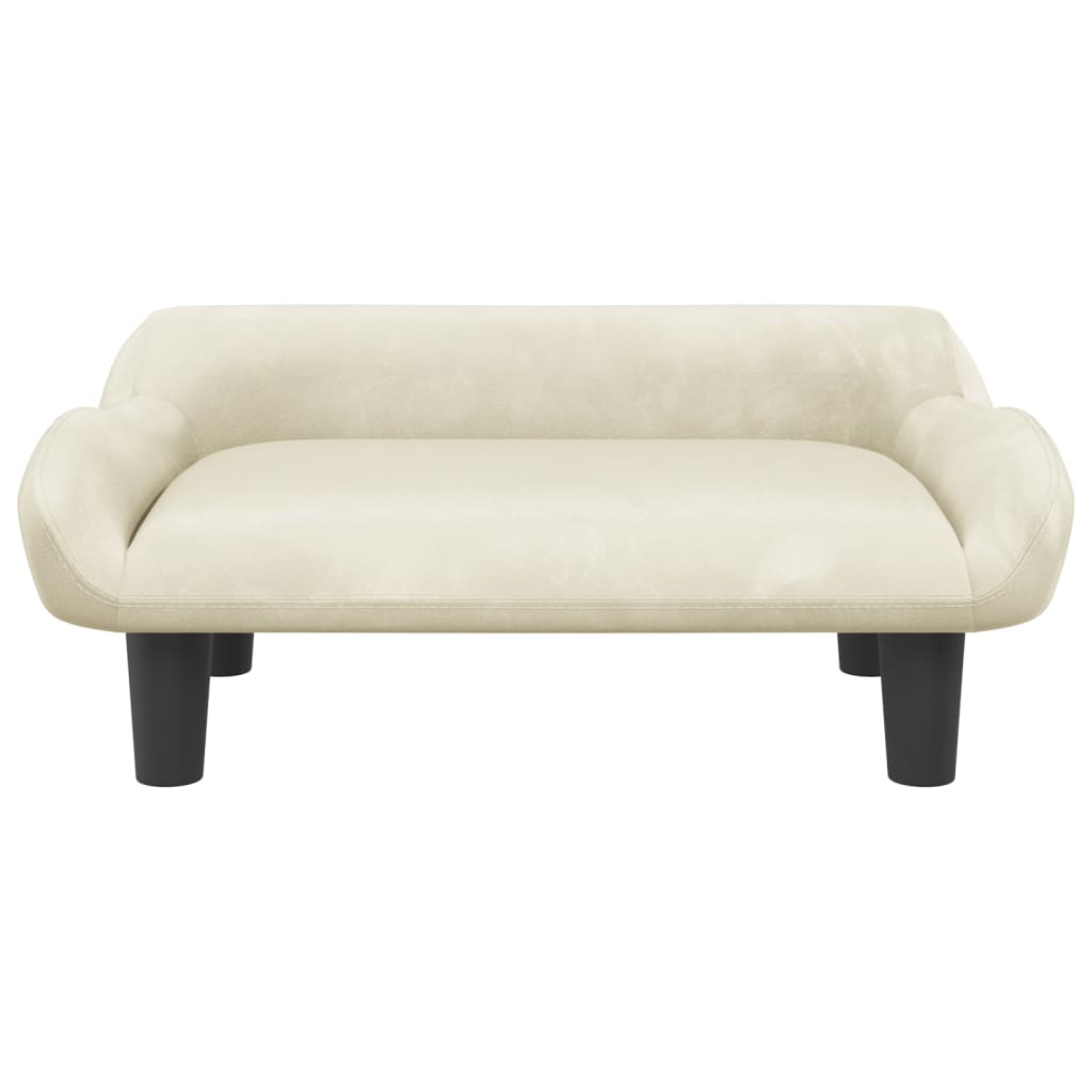 Kinderbank 70X40X24 Cm Fluweel Kleurig Crème