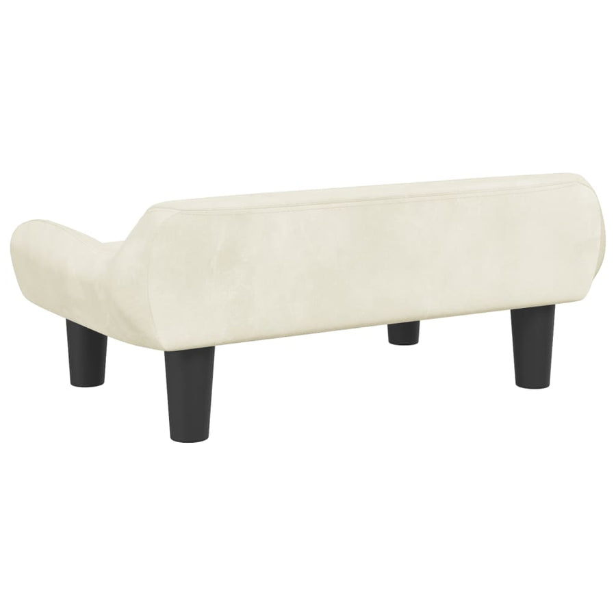 Kinderbank 70X40X24 Cm Fluweel Kleurig Crème