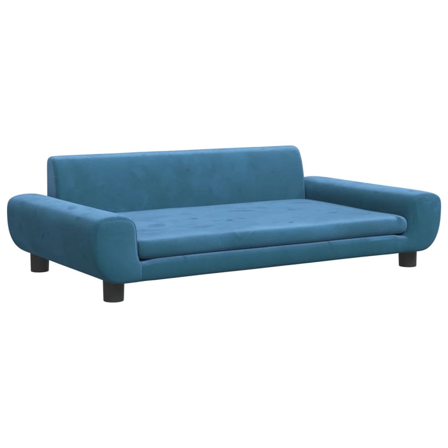 Kinderbank 100X54X33 Cm Fluweel Blauw