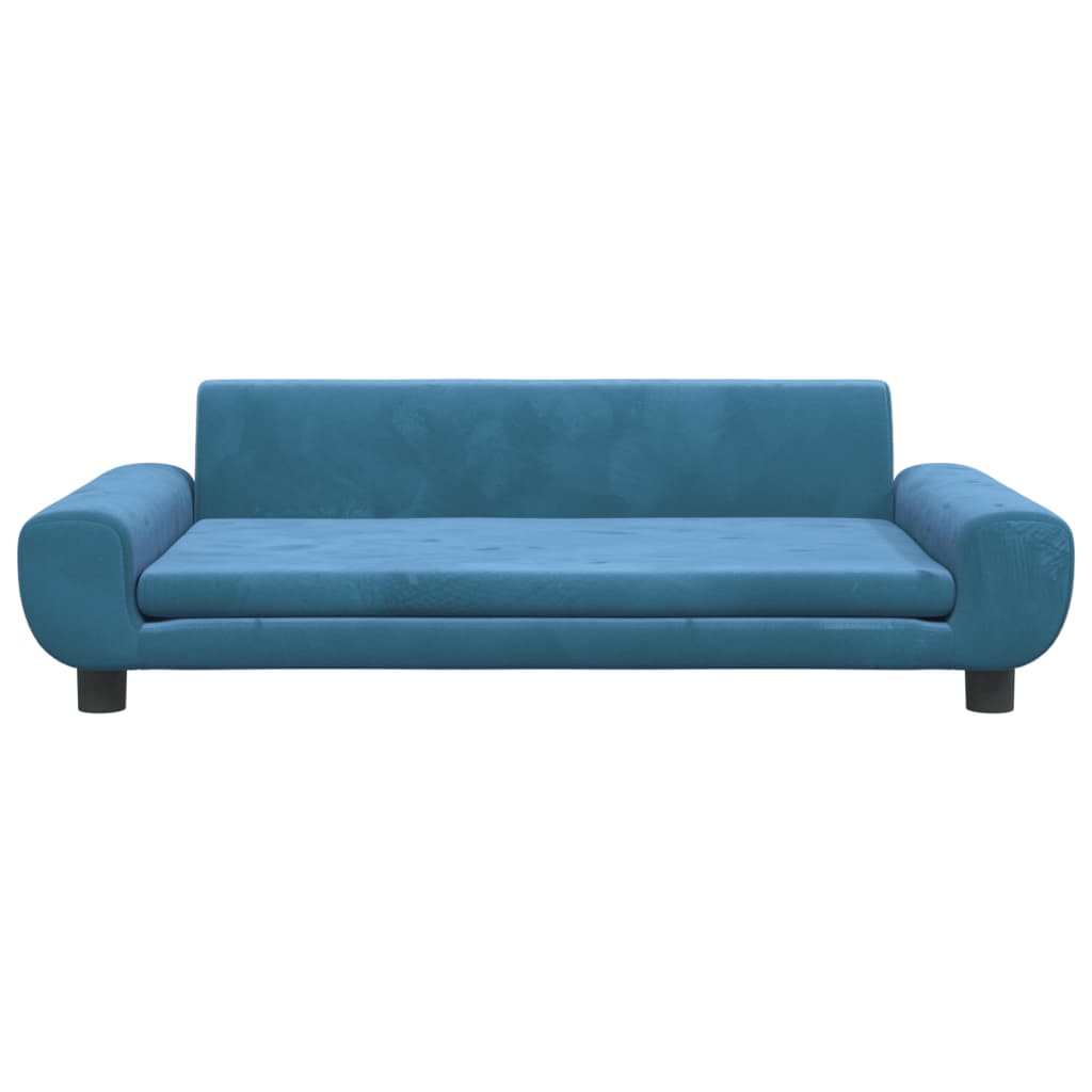 Kinderbank 100X54X33 Cm Fluweel Blauw