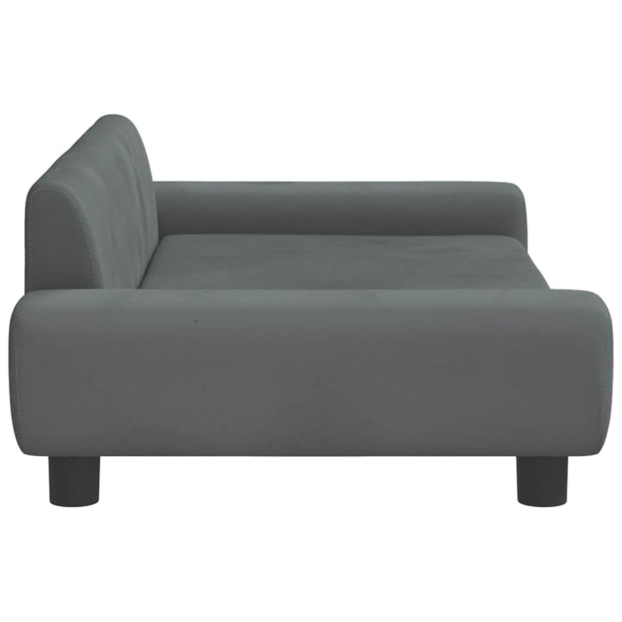 Kinderbank 100X54X33 Cm Fluweel Donkergrijs