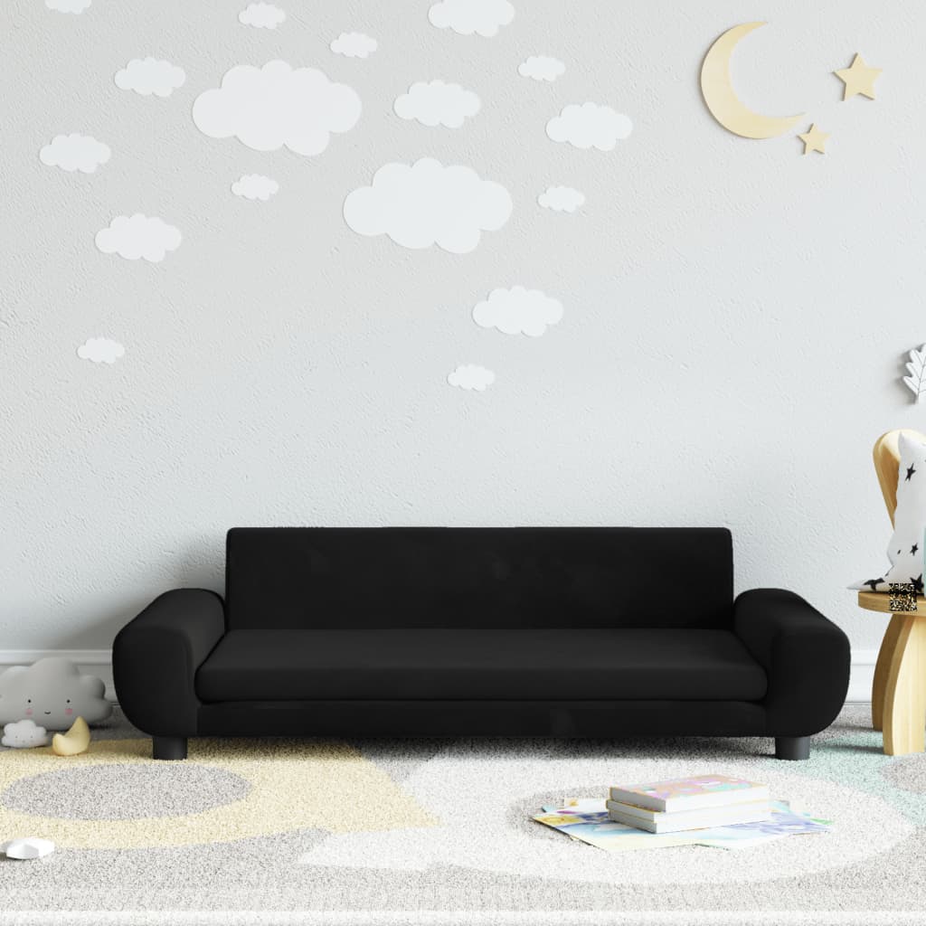 Kinderbank 100X54X33 Cm Fluweel Zwart