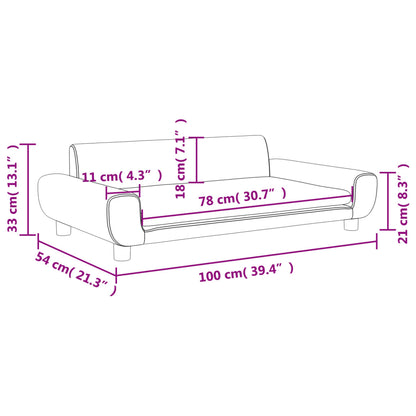 Kinderbank 100X54X33 Cm Fluweel Crèmekleurig
