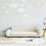 Kinderbank 100x54x33 cm fluweel crème