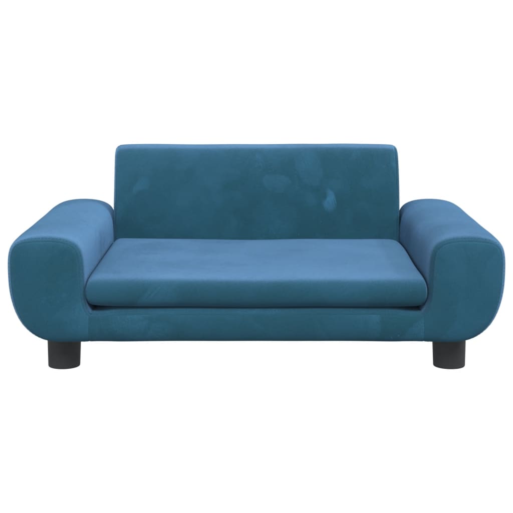 Kinderbank 70X45X33 Cm Fluweel Blauw