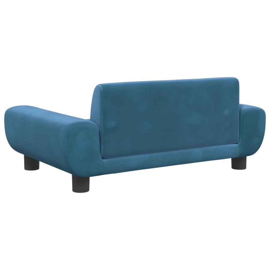 Kinderbank 70X45X33 Cm Fluweel Blauw