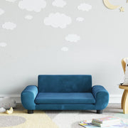 Children's sofa 70x45x33 cm velvet blue
