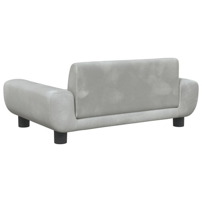 Kinderbank 70X45X33 Cm Fluweel Lichtgrijs