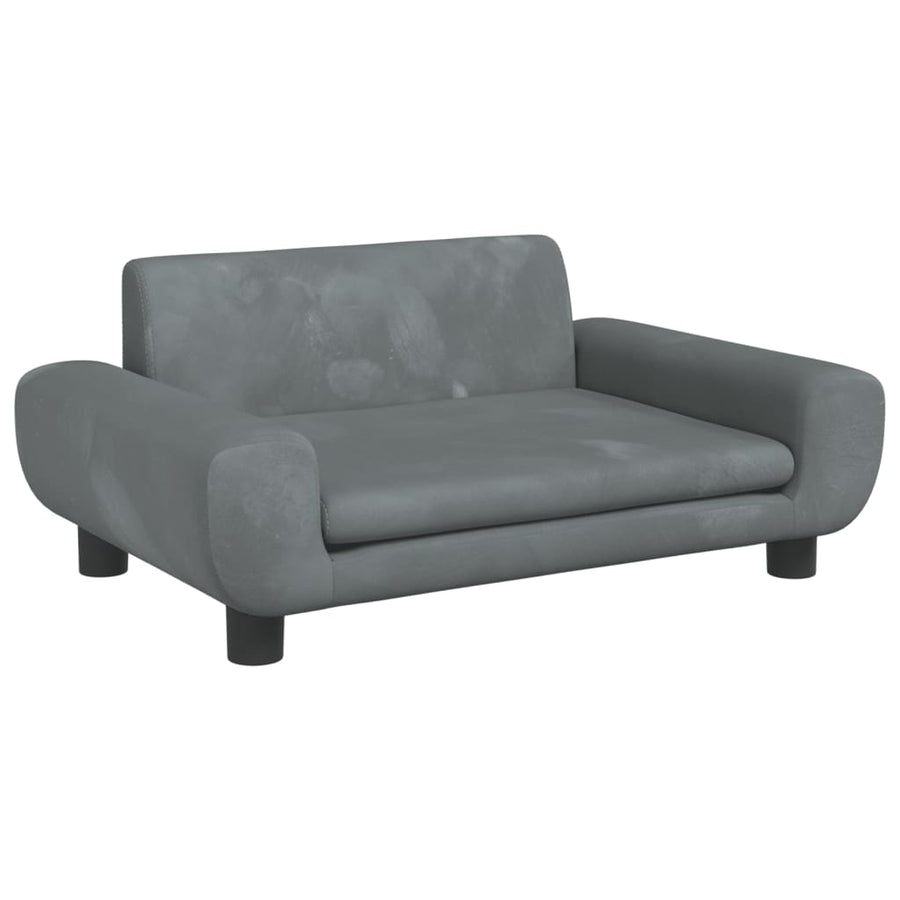 Kinderbank Fluweel 70 x 45 x 33 cm Donkergrijs