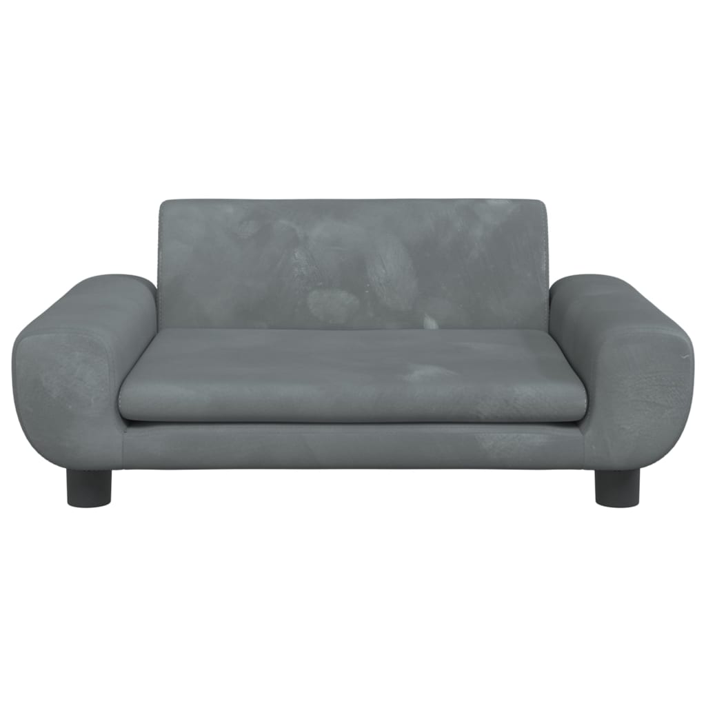 Kinderbank Fluweel 70 x 45 x 33 cm Donkergrijs