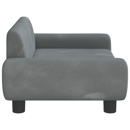 Kinderbank Fluweel 70 x 45 x 33 cm Donkergrijs
