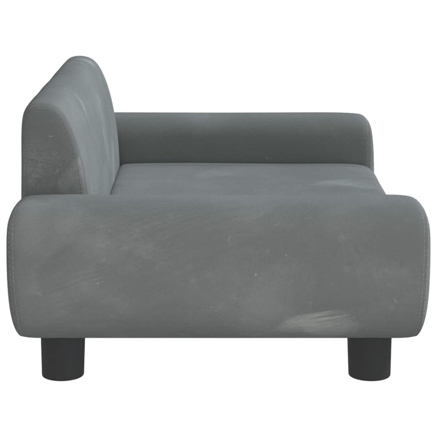 Kinderbank Fluweel 70 x 45 x 33 cm Donkergrijs