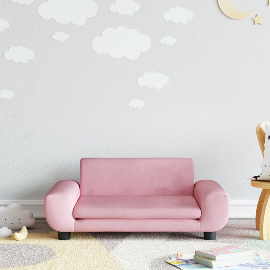 Kinderbank Fluweel 70 x 45 x 33 cm Roze