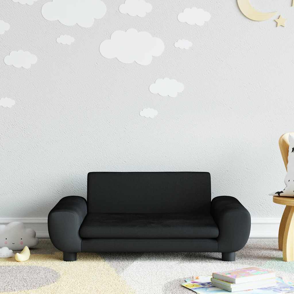 Kinderbank 70X45X33 Cm Fluweel Zwart