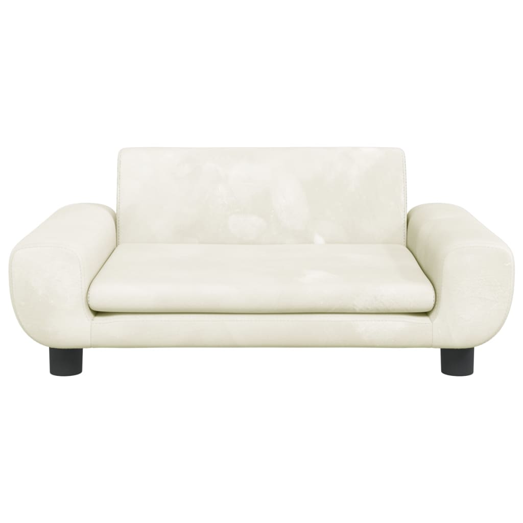 Kinderbank 70X45X33 Cm Fluweel Crèmekleurig
