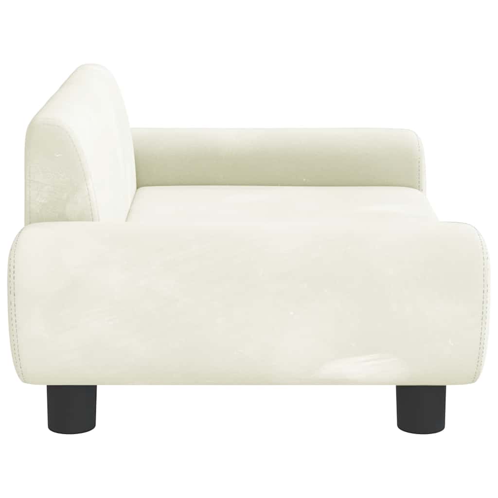 Kinderbank 70X45X33 Cm Fluweel Crèmekleurig