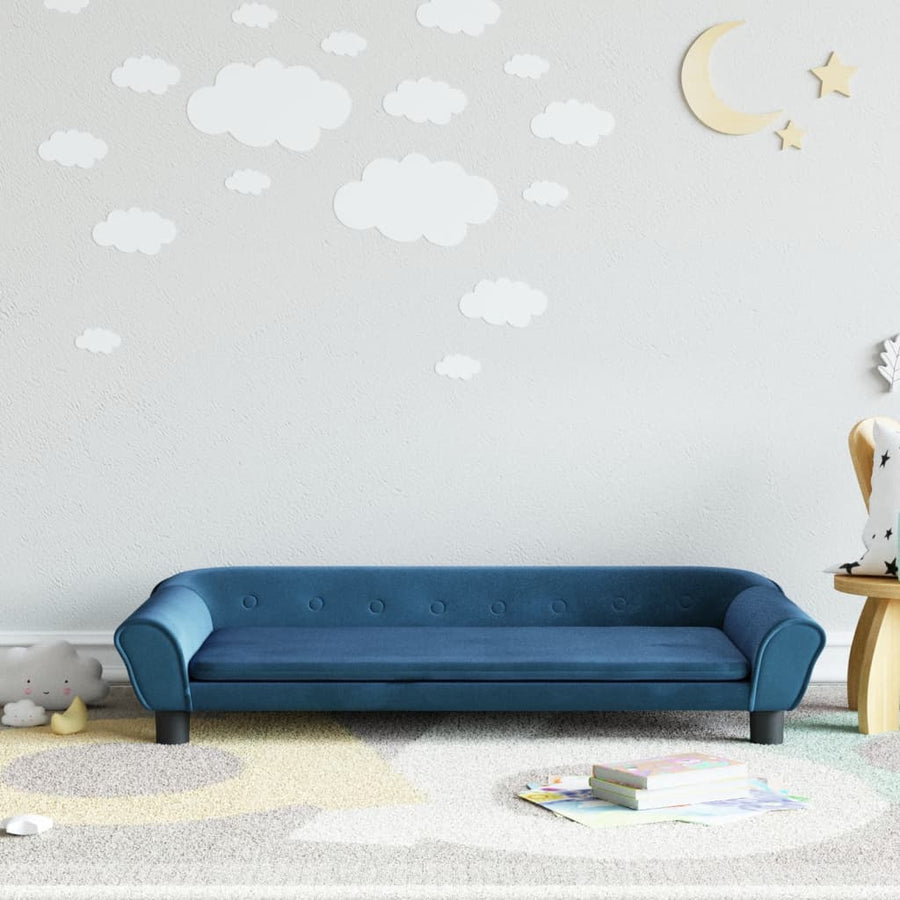 Kinderbank Fluweel 100 x 50 x 26 cm Blauw
