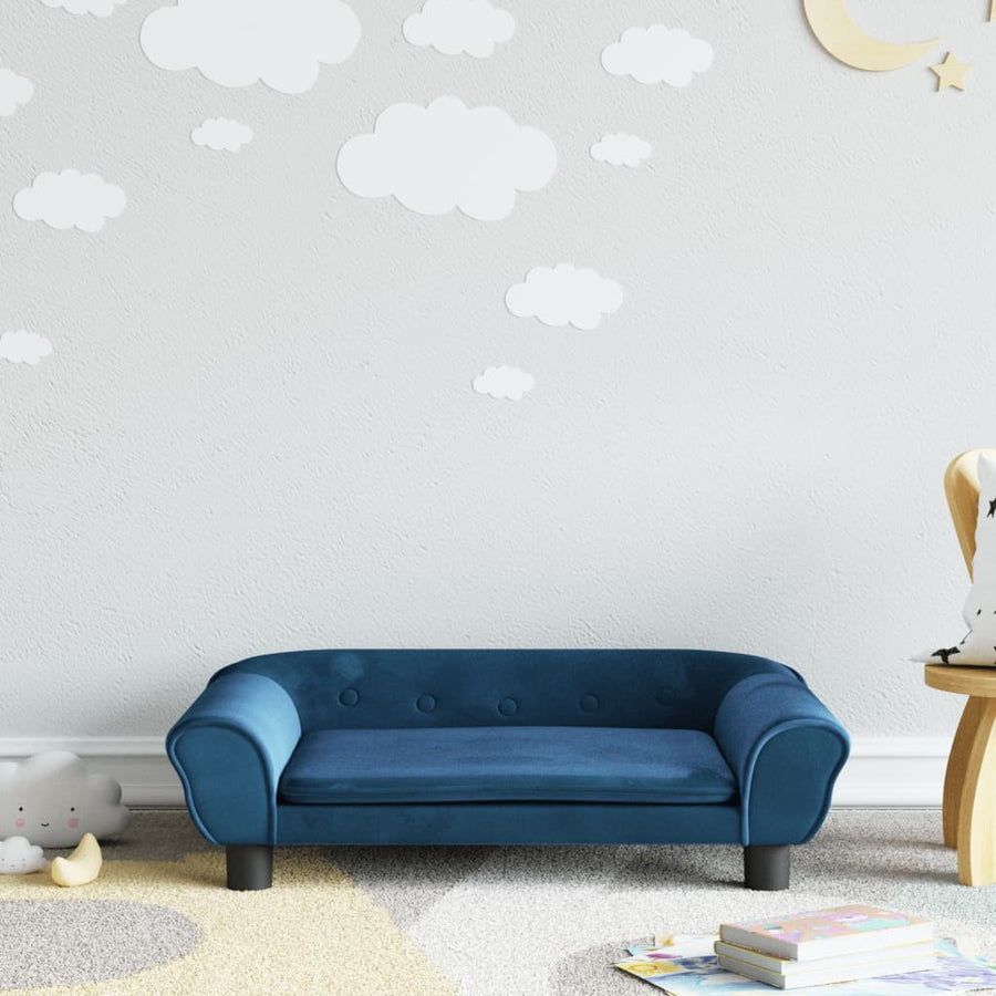 Kinderbank Fluweel 70 x 45 x 26 cm Blauw
