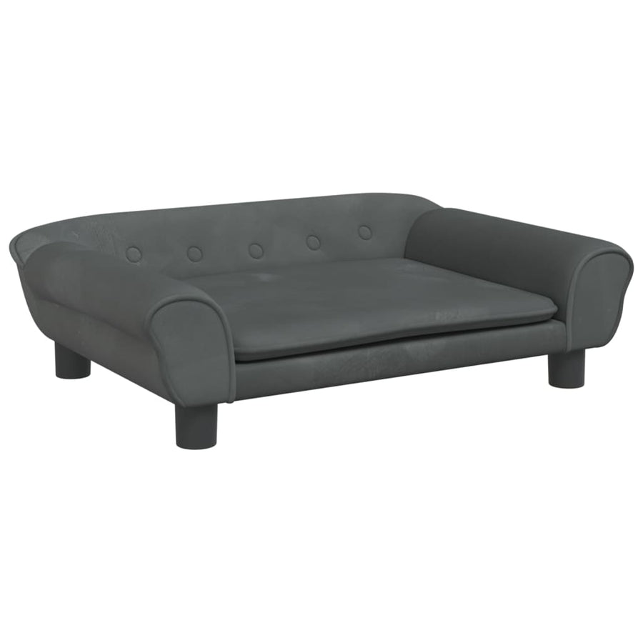 Kinderbank 70X45X26 Cm Fluweel Donkergrijs