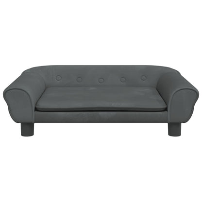 Kinderbank 70X45X26 Cm Fluweel Donkergrijs