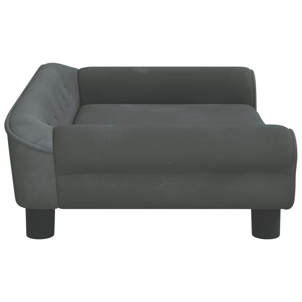 Kinderbank 70X45X26 Cm Fluweel Donkergrijs