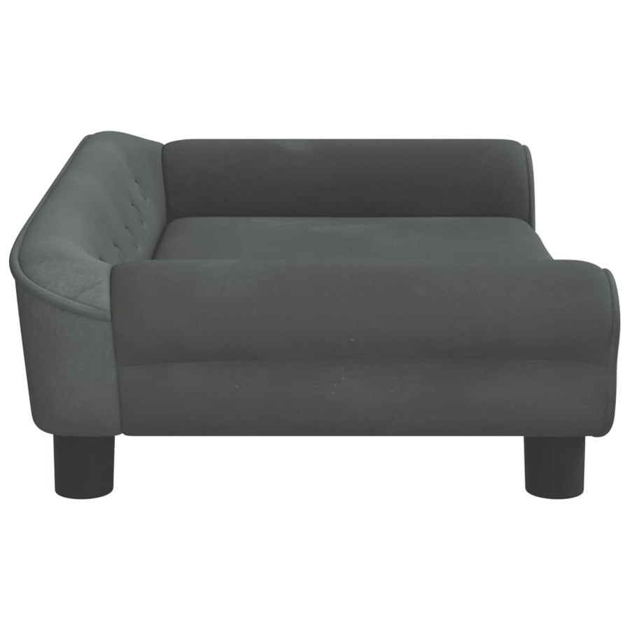 Kinderbank 70X45X26 Cm Fluweel Donkergrijs