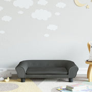 Kinderbank 70x45x26 cm fluweel donkergrijs
