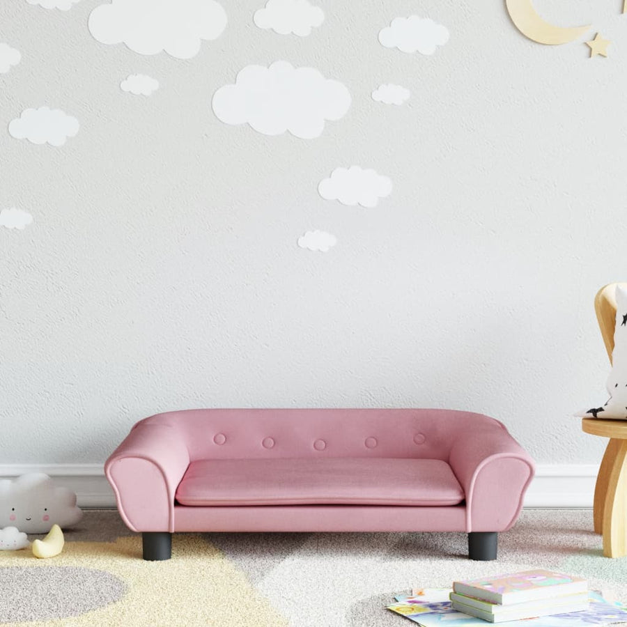 Kinderbank 70X45X26 Cm Fluweel Roze 70 x 45 x 26 cm