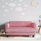 Children's sofa with footrest 100x50x30 cm velvet pink