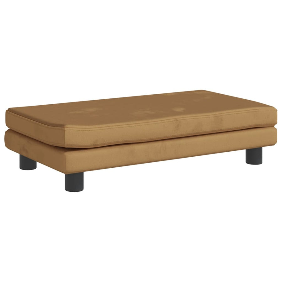 Kinderbank Met Voetensteun 100X50X30 Cm Fluweel Bruin