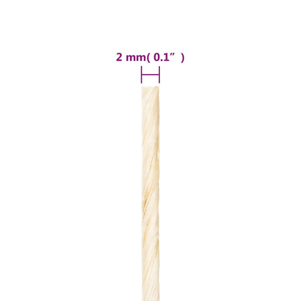 Touw 2 mm 300 m 100% sisal 2 mm 300 m