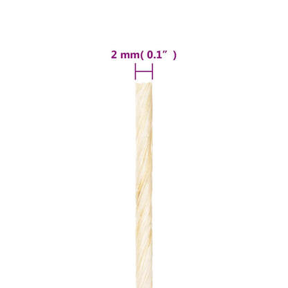 Touw 2 mm 300 m 100% sisal 2 mm 300 m