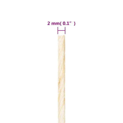 Touw 2 Mm 600 M 100% Sisal 2 mm x 600 m