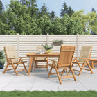 Tuinstoel massief teakhout 4 stuks