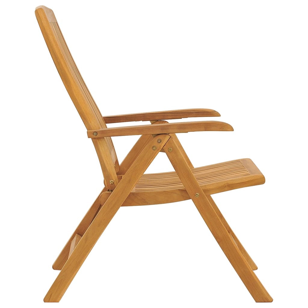 Tuinstoelen Verstelbaar Met Kussens Massief Teakhout 6 120 x 50 x 3 cm Crème