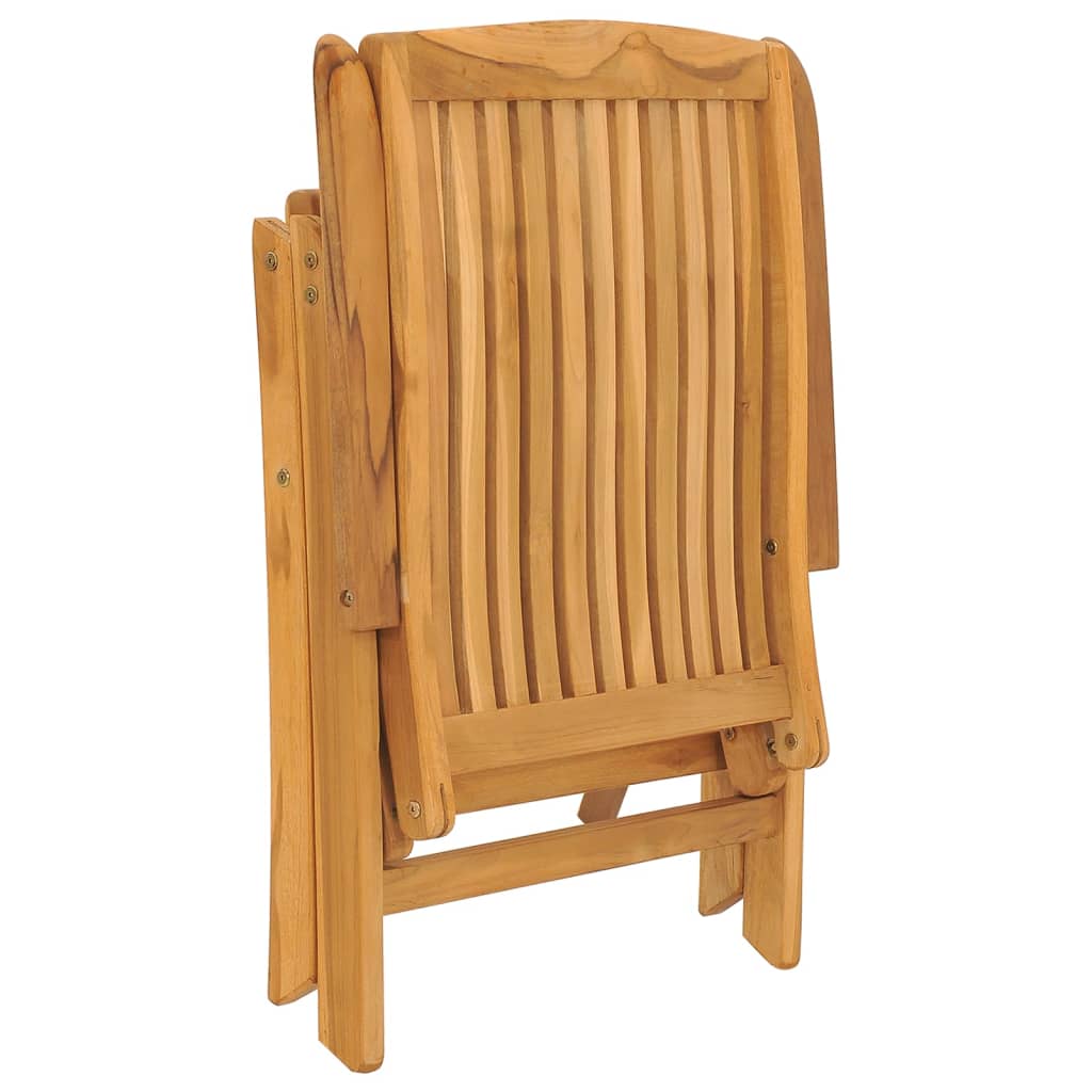 Tuinstoelen Verstelbaar Met Kussens Massief Teakhout 6 120 x 50 x 3 cm Crème