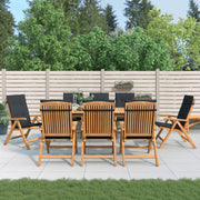 Tuinstoelen teakhout 8 st verstelbaar met kussens