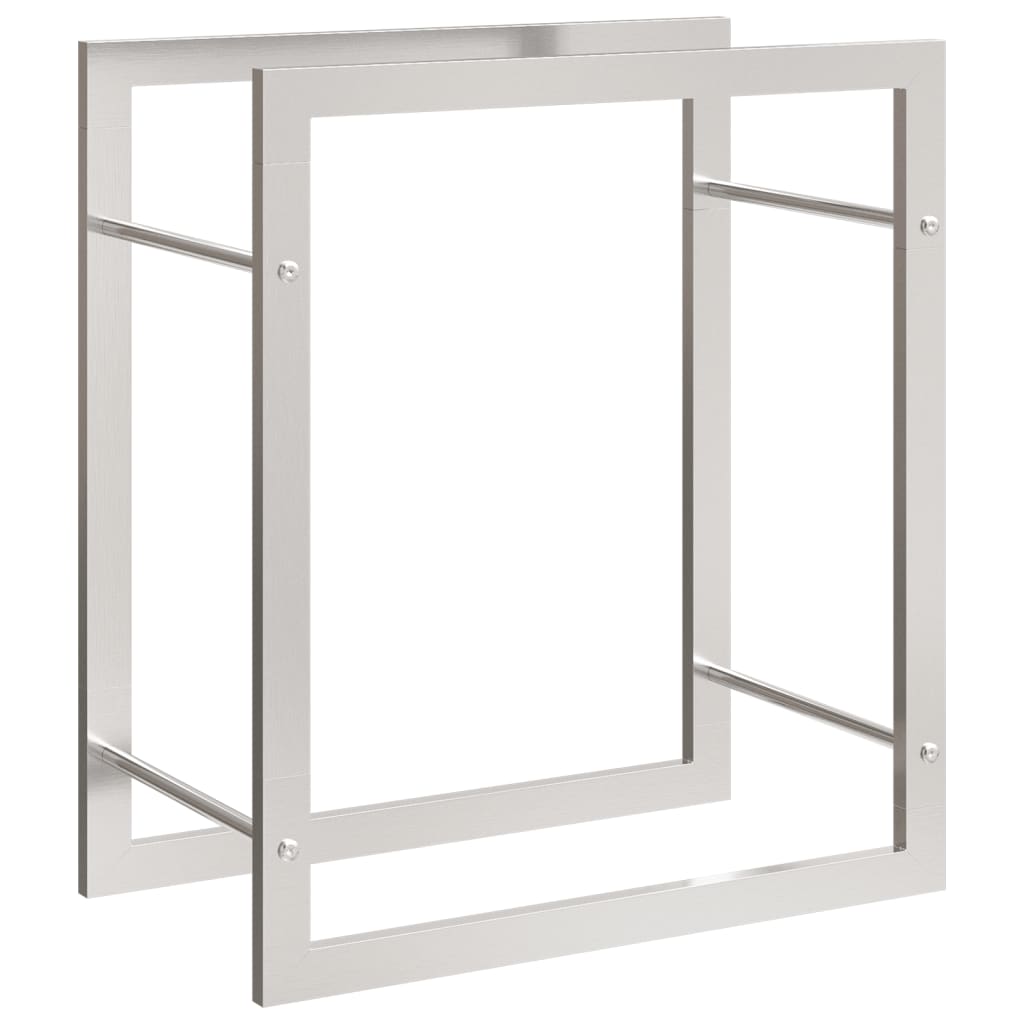Haardhoutrek Roestvrij Staal 50 x 28 x 56 cm Zilver
