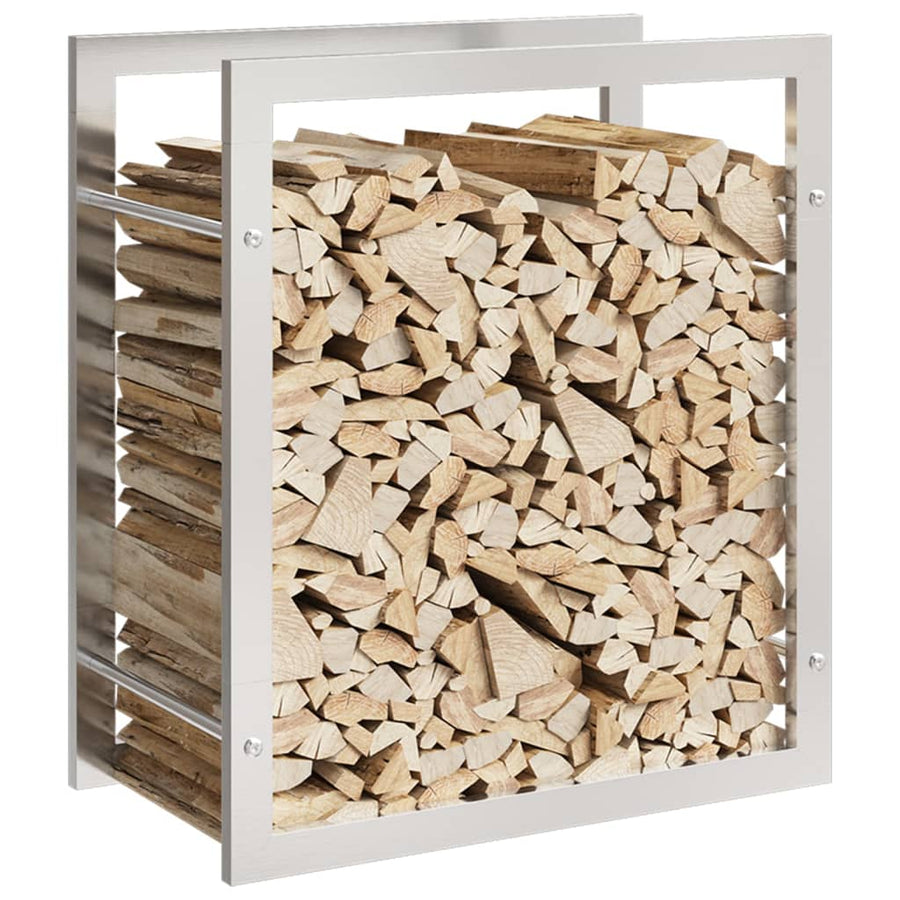 Haardhoutrek Roestvrij Staal 50 x 28 x 56 cm Zilver