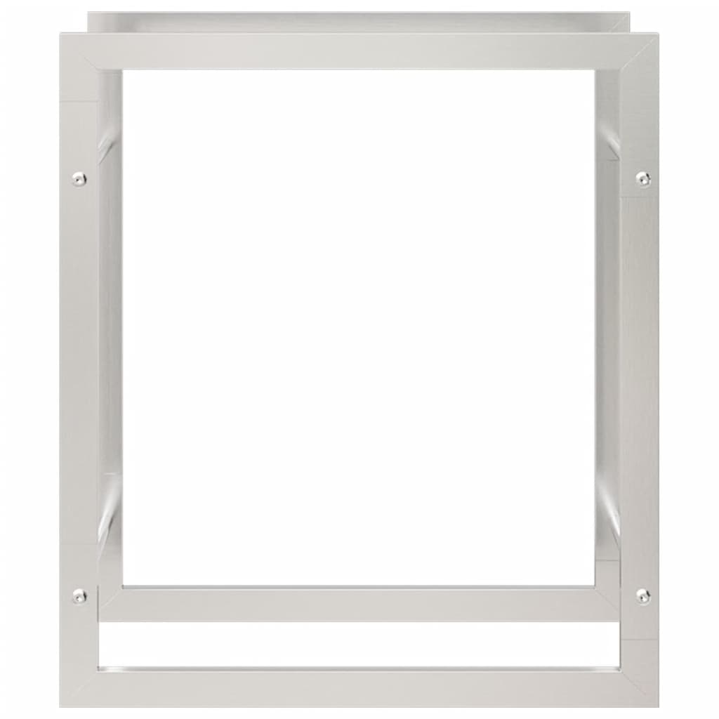 Haardhoutrek Roestvrij Staal 50 x 28 x 56 cm Zilver