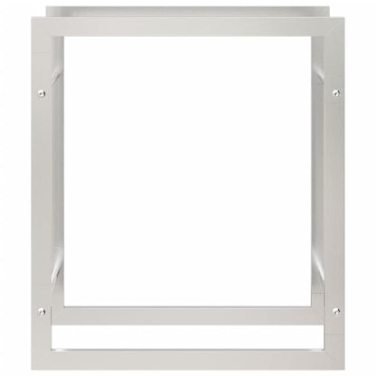 Haardhoutrek Roestvrij Staal 50 x 28 x 56 cm Zilver