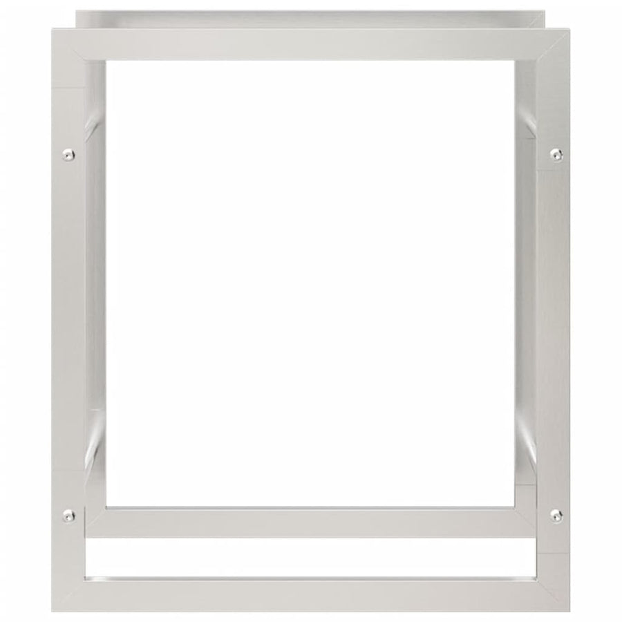 Haardhoutrek Roestvrij Staal 50 x 28 x 56 cm Zilver