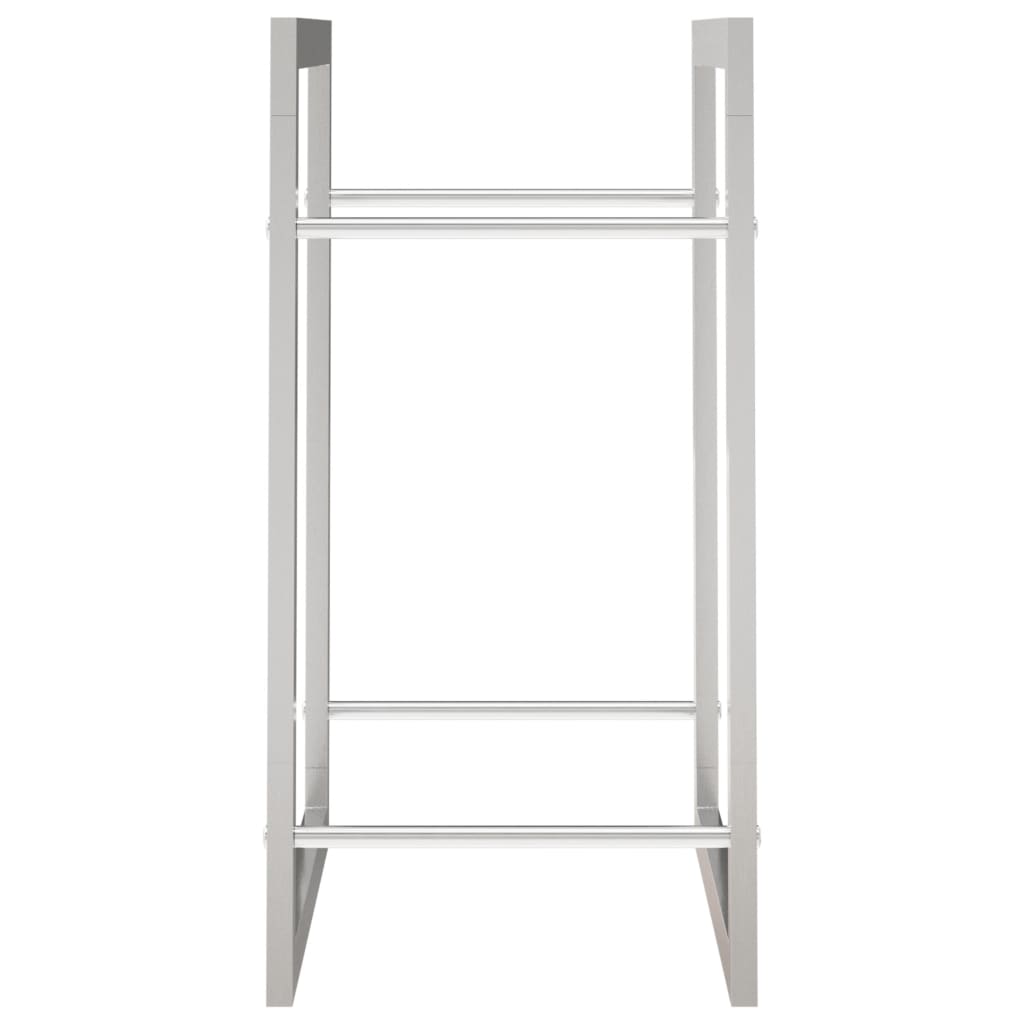 Haardhoutrek Roestvrij Staal 50 x 28 x 56 cm Zilver