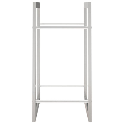 Haardhoutrek Roestvrij Staal 50 x 28 x 56 cm Zilver