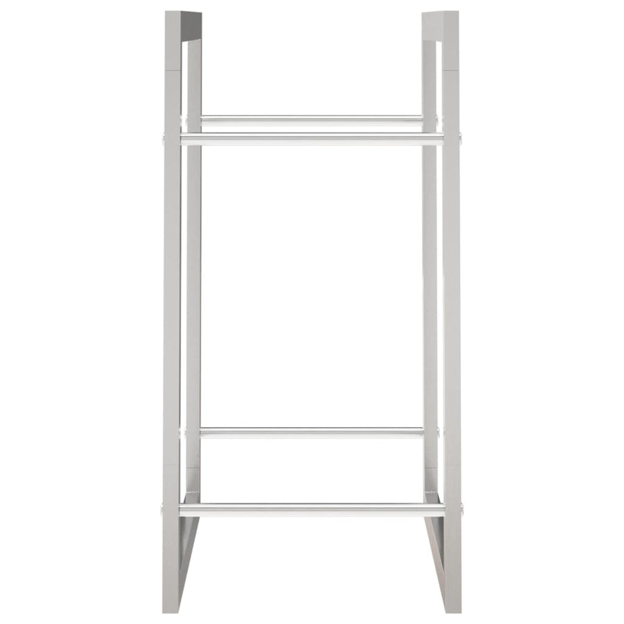 Haardhoutrek Roestvrij Staal 50 x 28 x 56 cm Zilver