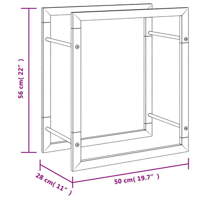 Haardhoutrek Roestvrij Staal 50 x 28 x 56 cm Zilver